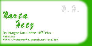 marta hetz business card